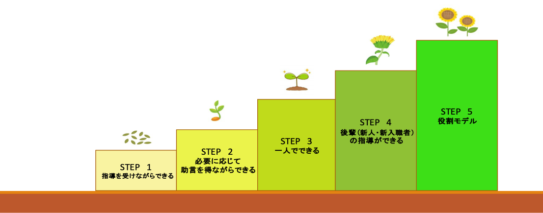 技術や知識の習得状況のイメージ