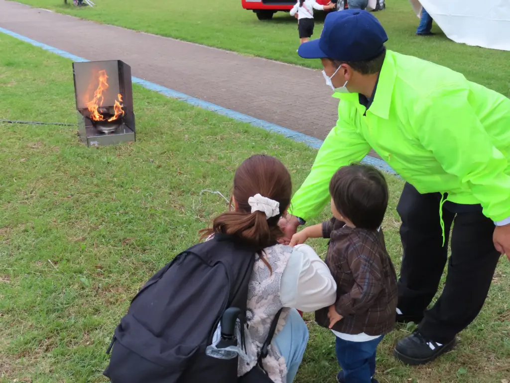 消化器を使った沈下体験